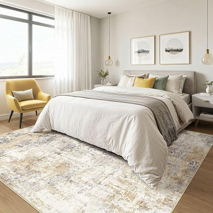 LOONGRUG Square Rug 7x7 Washable Large Neutral Modern Abstract Area Rugs | Soft - Image 4