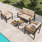 4-Piece Outdoor Patio Furniture Set, Metal Conversation Sofa Set by MASIONBACKYARDS