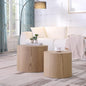Small Round Coffee Table Nesting End Table Set of 2, Wood Side Circle Accent by HanStrong