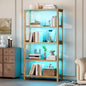 Vlsrka Wooden Bookshelf with Lights, 5 Tier Bookshelf with Storage, Tall by VlsrkaFurniture