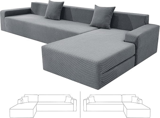 ZNSAYOTX Sectional Couch Covers, Stretch Jacquard Slipcovers by ZNSAYOTX