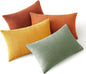 MIULEE Fall Decorative Lumbar Pillow Covers Yellow Rust Green 12x20 | Set of 4 by MIULEE