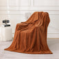 Burnt Orange Fleece Throw Blanket 60”×80” by linecooo