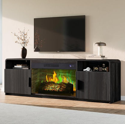 AMERLIFE 70" Fluted Fireplace TV Stand by AMERLIFE