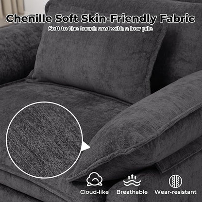 Oversized Accent Chairs Set of 2, Modern Chenille Cloud Sofa Chair - Image 4