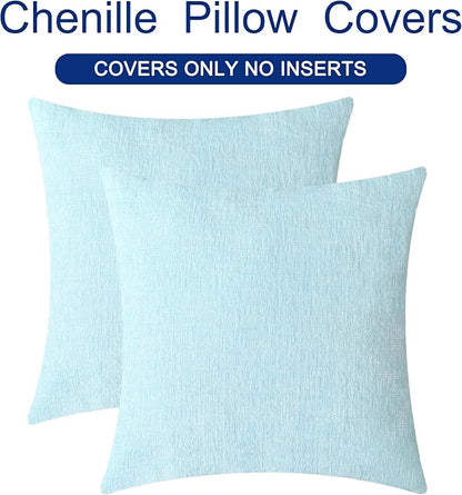 CaliTime Decorative Throw Pillow Covers 16 X 16 Inches Light Blue Grey | Pack - Image 6