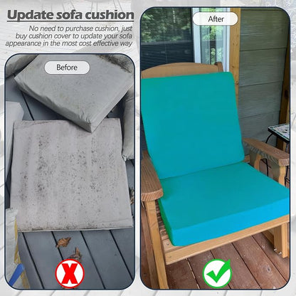 Sqodok Patio Cushion Cover 25x25 inch, Outdoor Seat Cushion Slip Cover - Image 8
