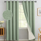 Yakamok 90 Inch Light Sage Green Linen Texture Curtains by Yakamok