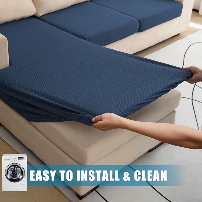 Water Repellent Sectional Couch Covers L Shape, Stretch Sofa Seat Cushion - Image 6