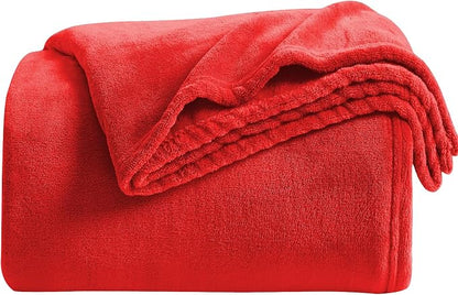 KMUSET Fleece Blanket Red Throw Blanket - Image 2