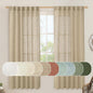 Linen Semi Sheer Curtains for Bedroom 72 Inch Length 2 Panels | Faux Linen by LAMIT