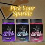 BeePoint Violet Edible Glitter for Drinks 15g - Food Grade, Vibrant Color Shimmer Powdered Dust for Drinks, Cocktails, Cake Decorating, Baking, Chocolates, Candy, Sweets, & Cookies - Vegan & Gluten Free