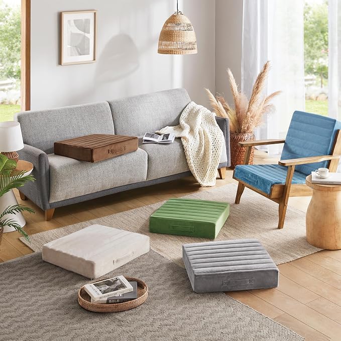 Codi High Density Foam Floor Pillow 2 Sets, Large Meditation Cushions Seating - Image 7