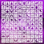 Fainne 100 Pcs Stencils for Painting on Wood Reusable Stencil Crafts Drawing Templates Holiday Wall Paper for DIY Scrapbook Home 2 x 2 Inch (Girls Theme)