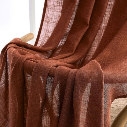 MIULEE Burnt Orange Fall Linen Curtains 37x90 Inch 2 Panels - Image 6