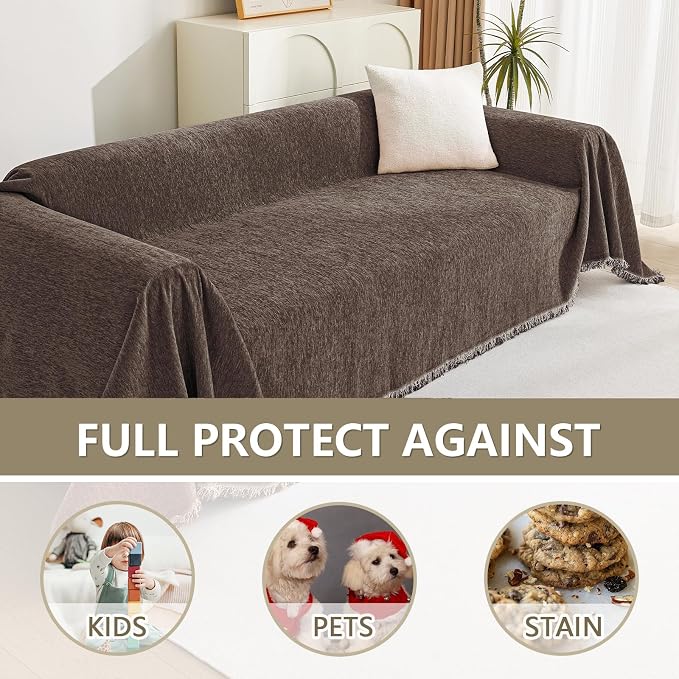 MYSKY HOME Couch Covers for 3 Cushion Couch Sofa, Sectional Couch Cover L Shape - Image 3