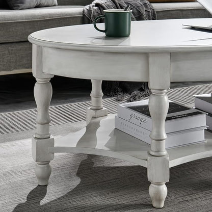 Solid Wood Oval Coffee Table - Image 7