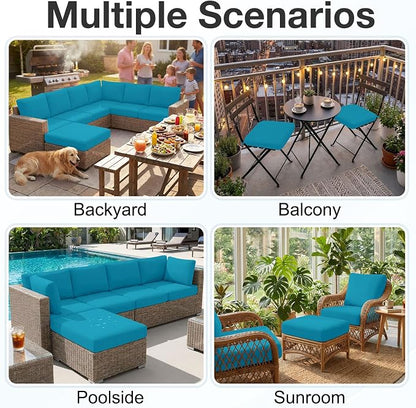 Waterproof Outdoor Cushion Covers, Stretch Patio Slipcovers | UV Resistant - Image 5