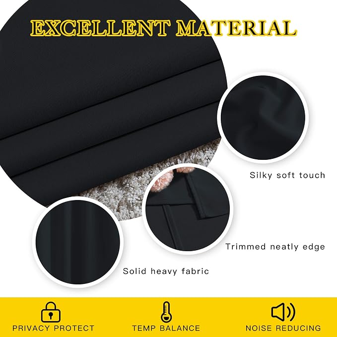 NICETOWN Black Out Curtains 102 inches Long, Grommet Thermal Insulated Solid - Image 4