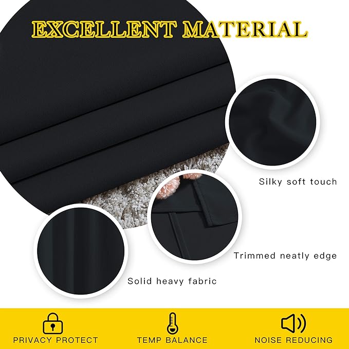 NICETOWN Black Out Curtains 54 inch Long - Image 5