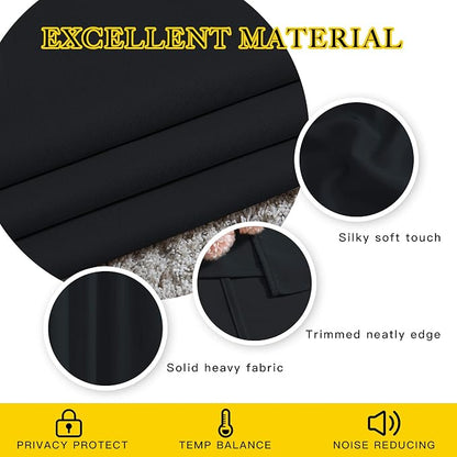 NICETOWN Black Out Sliding Door Curtains 2 Panels Set 118 inches Long, Grommet - Image 4