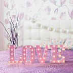 Foaky Pink Light up Letters，Pink Party Decorations,Girls Room Decor,Glitter Light Up Letters,Alphabet Letter Sign for Night Light Birthday Party Girls Gifts, Home Bar Decoration（T）