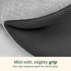 Cuisinart Mini Oven Mitts – 5.5” x 7” Heat-Resistant Kitchen Mitts for Oven with Non-Slip Neoprene Palm, Cotton Filling, and Fabric Loop – Durable Oven Mitt Set for Cooking & Baking (Light Gray)