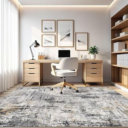 LOONGRUG 6x8 Area Rug Washable Neutral Modern Living Room Rugs Grey Beige | - Image 8