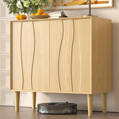 Easyego 31.5″ Mid Century Modern Sideboard Buffet Cabinet, Natural Wood Accent - Image 8