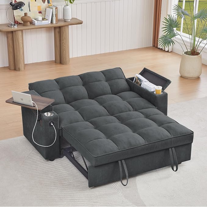 Auvsoce 65'' Convertible Sleeper Sofa Bed - Image 3