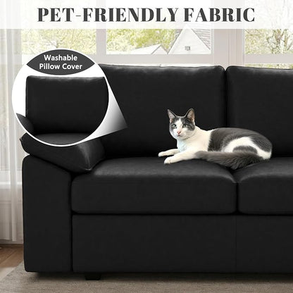 108 Inch Faux Leather Modular Sectional Sofa - Image 7