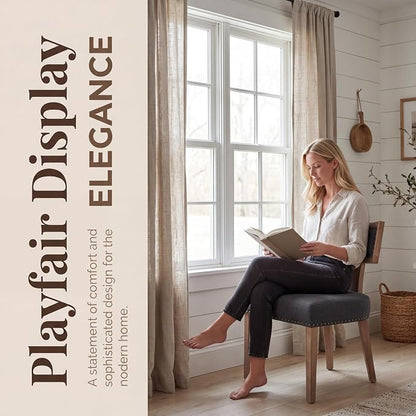 VESCASA Linen Upholstered Dining Chairs - Image 4