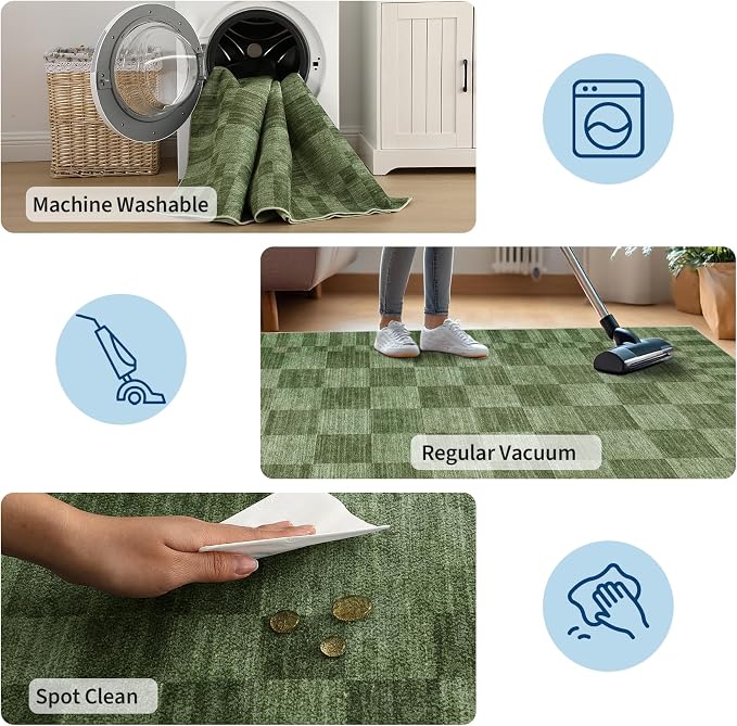 GarveeHome Checkered Washable 2x3 Rug Small Area Rugs Non-Slip - Image 9