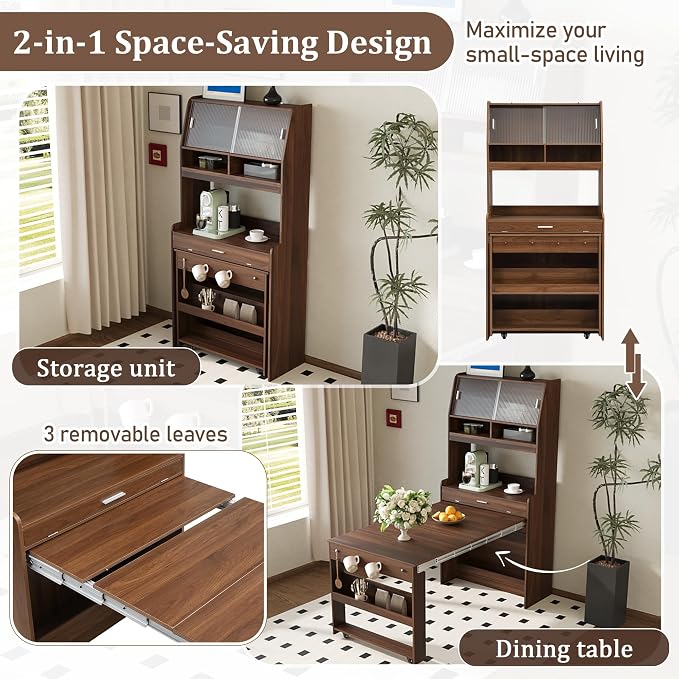 LUMISOL Space Saving Folding Dining Table - Image 2