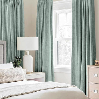 MIULEE Linen Texture 90 Inches Curtains - Image 2