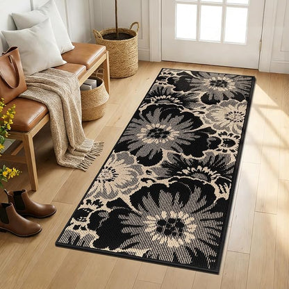 Findosom Hallway Runner Rug 2x6, Non Slip High-Low Textured Floral Washable - Image 6