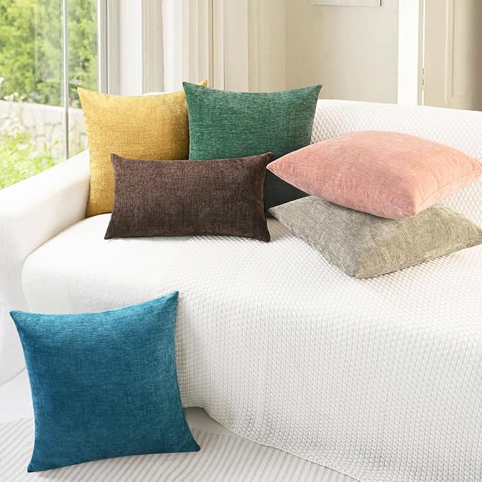 CaliTime Decorative Couch Throw Pillow Covers 22 X 22 Inches Ocean Blue | Pack - Image 4