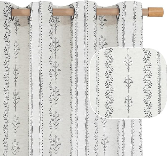BGment Short Boho Curtains Leaf Floral Print Cottage Core Botanical Curtains by BGment