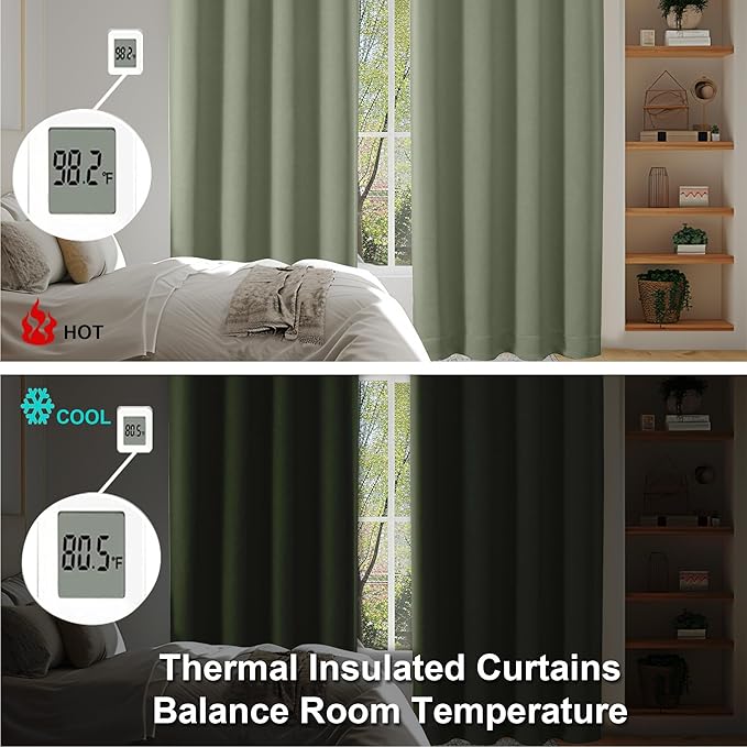Simplebrand Ava Sage Green Short Blackout Curtains - Image 6