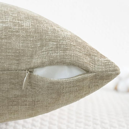 CaliTime Decorative Couch Throw Pillow Covers 26 X 26 Inches Light Taupe | Pack - Image 3