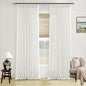 Beige White Pinch Pleated Linen Curtains 2 Panels 102 Inches Long | Thick Linen by Twodrapes