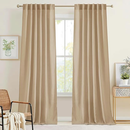 RYB HOME Linen Semi Sheer Curtains by RYBHOME