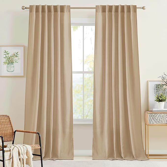 RYB HOME Sheer Curtains 108 inches, Extra Long Floor to Ceiling Curtains | by RYBHOME
