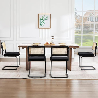 Zesthouse Natural Rattan Dining Chairs Set of 4, Modern Dining Room Chairs - Image 7