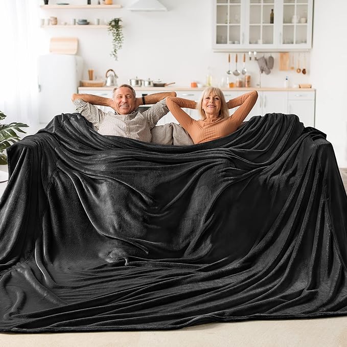 BEDELITE Fleece Blanket Soft Plush Oversized Bed Blanket Black 120"x120" | by BEDELITE
