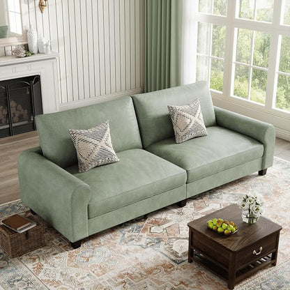 EASE MOOSE 88.5" Large Seat Faux Leather Loveseat Sofa, Waterproof and by EASEMOOSE