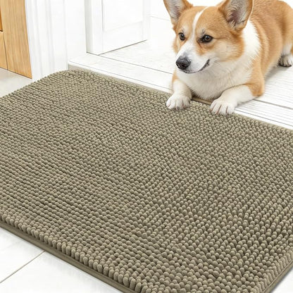 OLANLY Dog Door Mat for Muddy Paws 30x17, Super Absorbent Chenille Mud Mat | by OLANLY