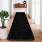 2x8 Bedside Area Rugs for Bedroom Soft Fluffy Shag Black Rug for Hallway by JiaoBaba