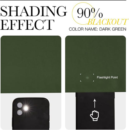 NICETOWN Dark Green Blackout Cafe Satin Curtains - Image 4