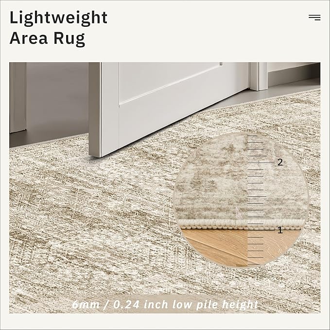 Soalmost Hallway Runner Rug 2'6" x 14' Washable Long Kitchen Rugs Brown | - Image 7